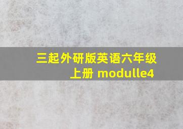 三起外研版英语六年级上册 modulle4